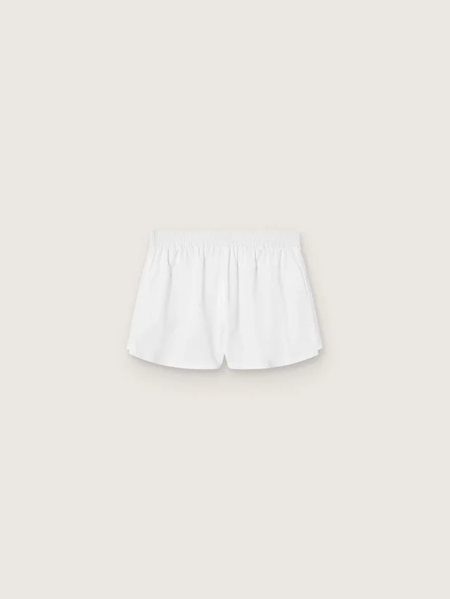 Weiße, doppellagige Sportshorts für Damen
