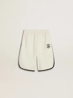 Weiße Shorts für Jungen mit gesticktem Logo