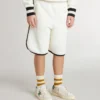 Weiße Shorts für Jungen mit gesticktem Logo