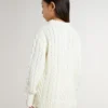 Weißer Wollpullover für Mädchen mit Perlen