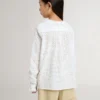 Weißes Baumwollhemd für Mädchen mit Broderie Anglaise