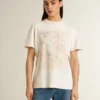 Weißes Damen-Hemd mit Blumenprint