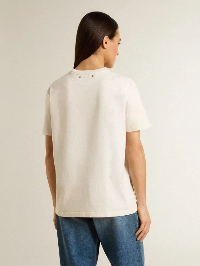 Weißes Damen-Hemd mit Blumenprint