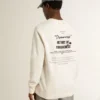 Weißes Herren-Sweatshirt aus Baumwolle mit Aufdruck auf der Rückseite