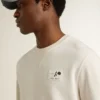 Weißes Herren-Sweatshirt aus Baumwolle mit Aufdruck auf der Rückseite