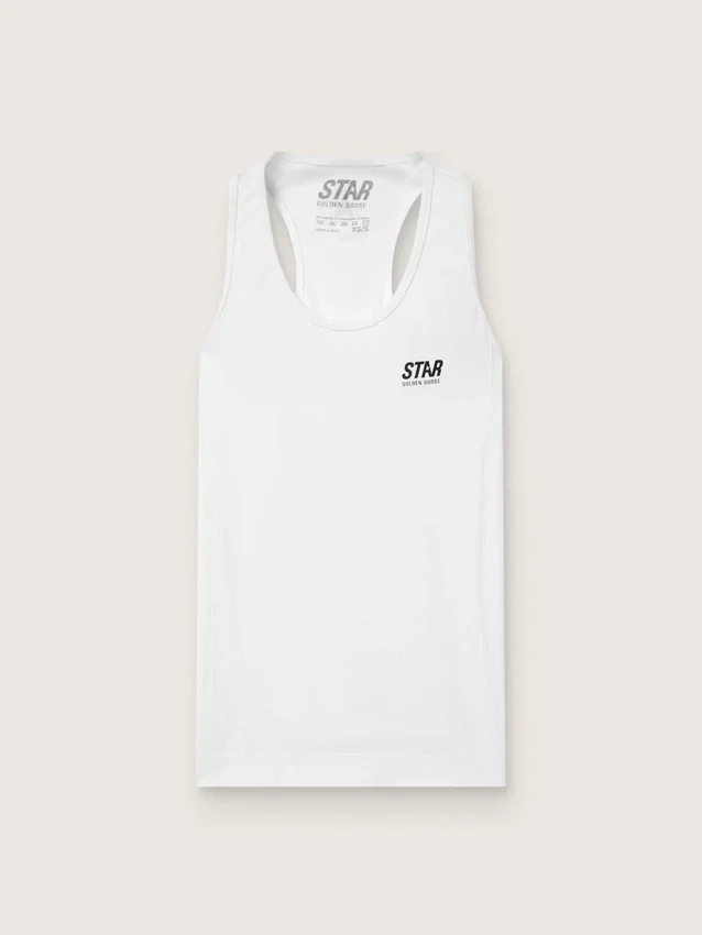 Weißes Sport-Tanktop für Damen