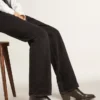 Wish Star Damenstiefel aus schwarzem Leder mit Sternstickerei