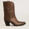 „Wish Star“-Stiefel aus taubengrauem Leder mit Ton-in-Ton-Einlagen