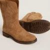Wish Teen-Stiefel aus kamelfarbenem Wildleder mit Sternstickerei