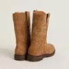 Wish Teen-Stiefel aus kamelfarbenem Wildleder mit Sternstickerei