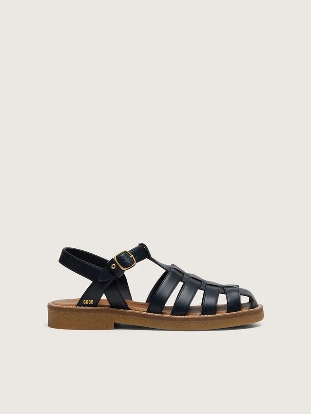„Young Maxime“-Sandalen aus marineblauem Leder